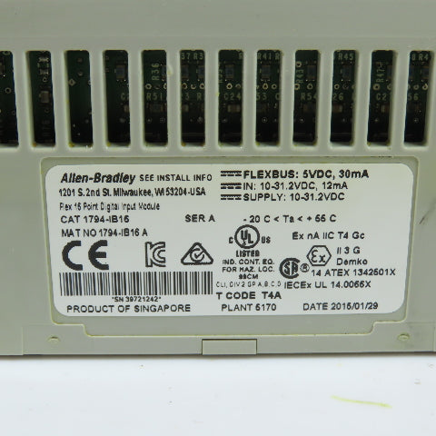 Allen-Bradley 1794-IB16 Flex I/O 16 Point 24VDC Sink Input Module W/ 1794-TB3