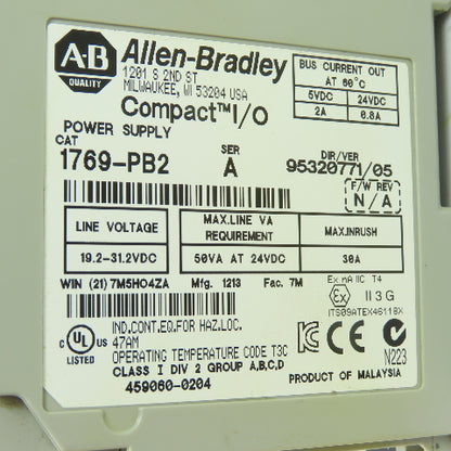 Allen-Bradley 1769-PB2 Compact I/O Power Supply 24VDC Ser A