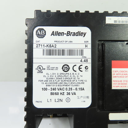 Allen-Bradley 2711-K5A2 PanelView 550 Operator Interface Ser H FRN 4.48 100-240V