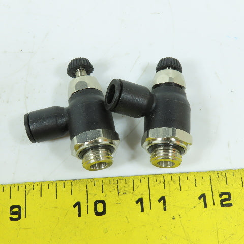 Legris N/A 8mm Tube x 1/4"NPT Right Angle Flow Control Valve Lot Of 2