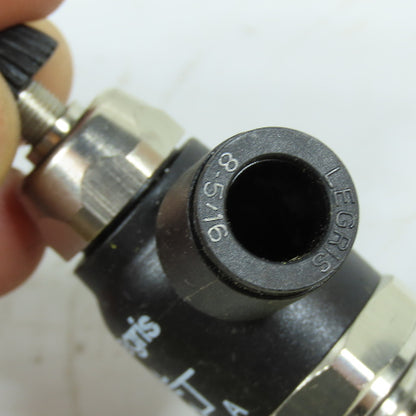 Legris N/A 8mm Tube x 1/4"NPT Right Angle Flow Control Valve Lot Of 2