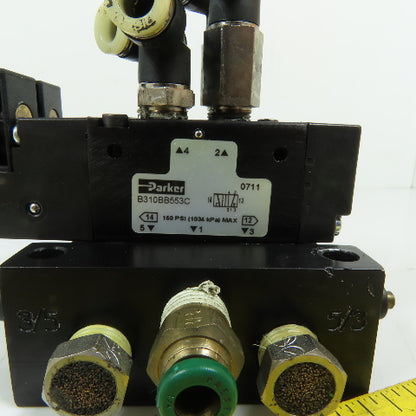 Parker B310BB553C 4-Way 2-Position Double Solenoid Pneumatic Valve 120VAC