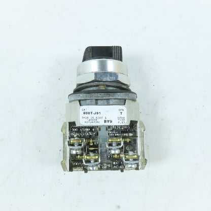 Allen-Bradley 800T-J91 3-Position Spring Return Knob Selector Switch 600V