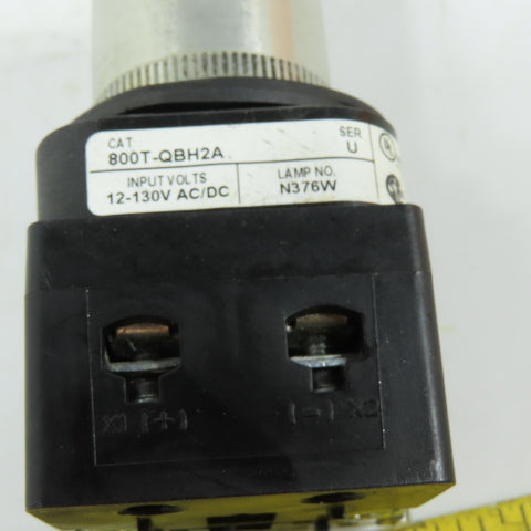 Allen-Bradley 800TC-N374 800T-QBH2A Green LED Pilot Light 12-130V AC/DC