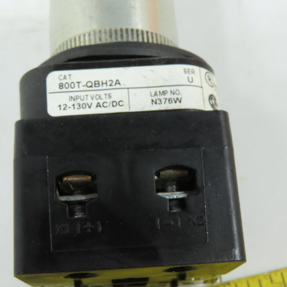 Allen-Bradley 800TC-N374 800T-QBH2A Green LED Pilot Light 12-130V AC/DC