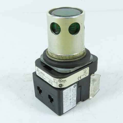 Allen-Bradley 800TC-N374 800T-QBH2A Green LED Pilot Light 12-130V AC/DC
