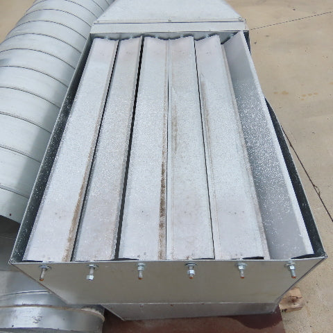 18" OD Galvanized Steel Duct Ductwork W/ 24" x 36" Damper 120" OAL Lot Of 4