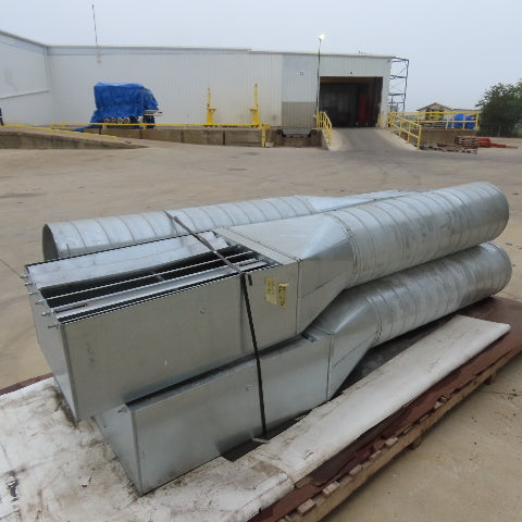 18" OD Galvanized Steel Duct Ductwork W/ 24" x 36" Damper 120" OAL Lot Of 4