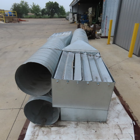 18" OD Galvanized Steel Duct Ductwork W/ 24" x 36" Damper 120" OAL Lot Of 4