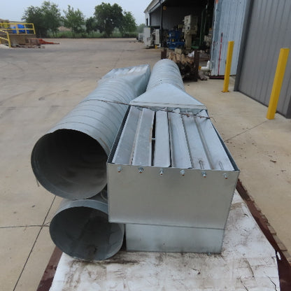 18" OD Galvanized Steel Duct Ductwork W/ 24" x 36" Damper 120" OAL Lot Of 4