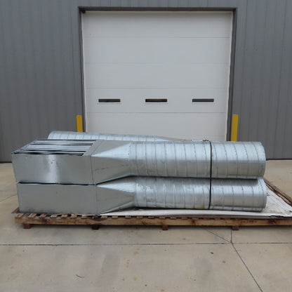 18" OD Galvanized Steel Duct Ductwork W/ 24" x 36" Damper 120" OAL Lot Of 4