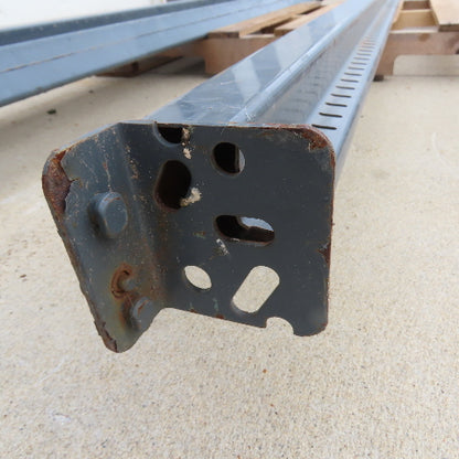 97" x 2.5" T x 3" W Shaved Pin Pallet Racking Beam Shelf 2-Pin Used Lot Of 4