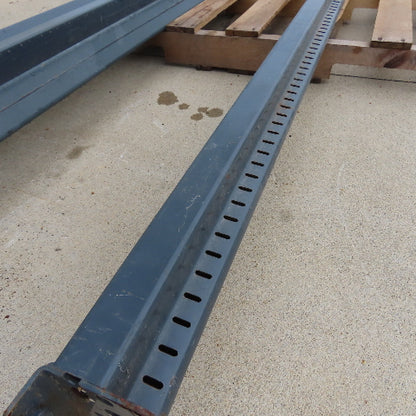 97" x 2.5" T x 3" W Shaved Pin Pallet Racking Beam Shelf 2-Pin Used Lot Of 4