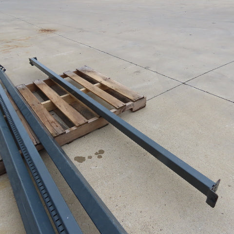97" x 2.5" T x 3" W Shaved Pin Pallet Racking Beam Shelf 2-Pin Used Lot Of 4