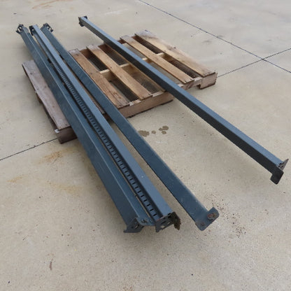 97" x 2.5" T x 3" W Shaved Pin Pallet Racking Beam Shelf 2-Pin Used Lot Of 4