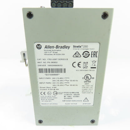 Allen-Bradley 1783-US8T Stratix 2000 8-Port Unmanaged Ethernet Switch 24V AC/DC