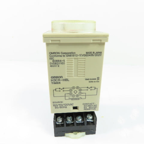 Omron H3CR-H8L Delay Timer 0.05-12 Sec 100/110/120VAC