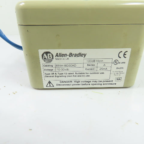 Allen-Bradley 855H-BD30AD 100dB Industrial Audible Horn 10-30VDC 10-Tone Ser A