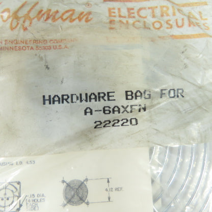 Hoffman A-6AXFN 22220 Cooling Fan Hardware Kit NEW
