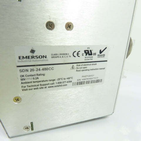 SOLA SDN 20-24-480CC 24VDC 20A Output 3Ph Power Supply 380-480VAC Input