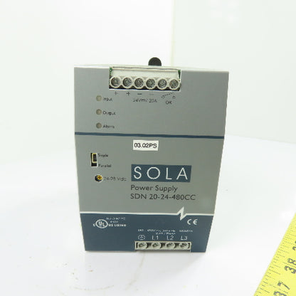 SOLA SDN 20-24-480CC 24VDC 20A Output 3Ph Power Supply 380-480VAC Input