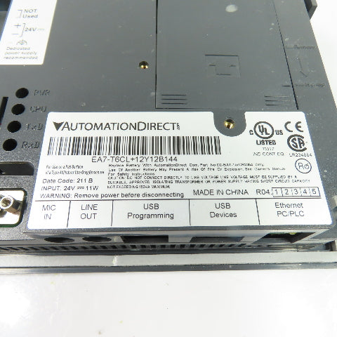 AutomationDirect EA7-T6CL 6" Color Touch Screen HMI Panel 24VDC
