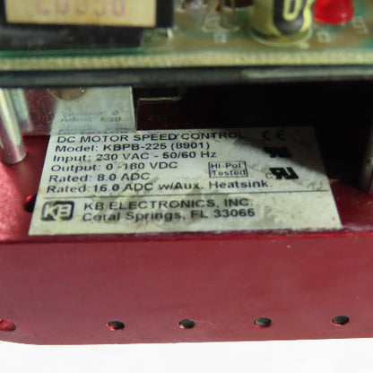 KB Electronics KBPB-225 8A DC Motor Speed Control 230VAC In 0-180VDC Out