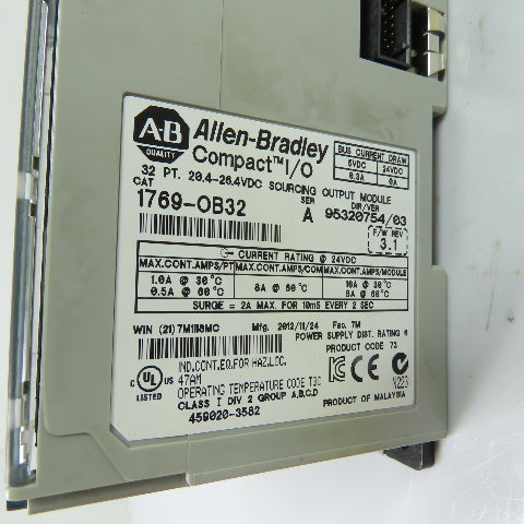 Allen-Bradley 1769-OB32 Ser A Rev3.1 Compact I/O 32 Point Sourcing Output Module