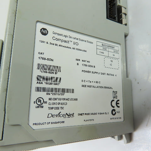 Allen-Bradley 1769-SDN Compact I/O CompactLogix DeviceNet Scanner Module Ser B