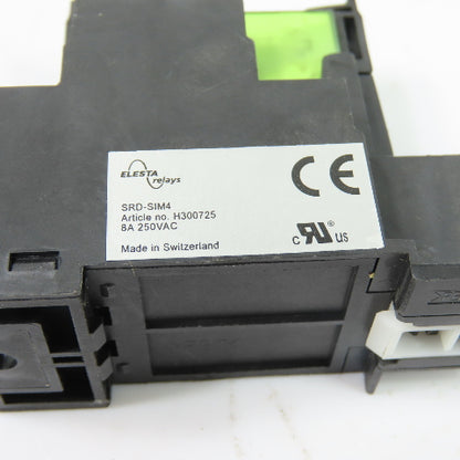 Elesta SRD-SIM4 Relay Socket w/ Plug-In Relay Module 8A 250VAC Lot of 2
