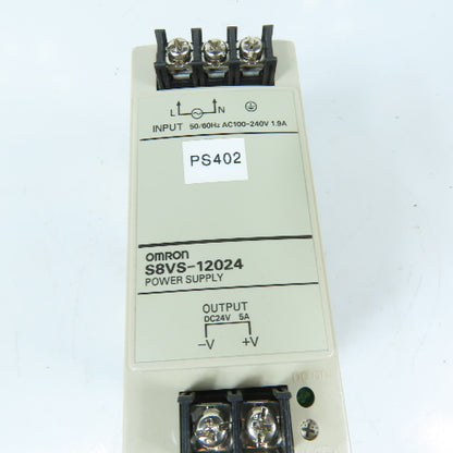 Omron S8VS-12024 24VDC 5A Switching Power Supply 100-240VAC Input