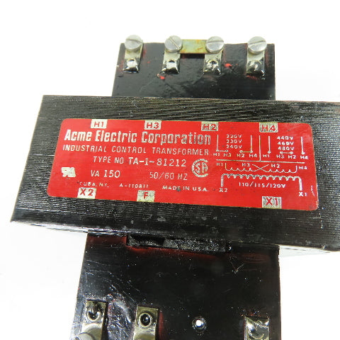 Acme TA-1-81212 150VA Industrial Control Transformer 220/480V Pri 120V Sec 1Ph