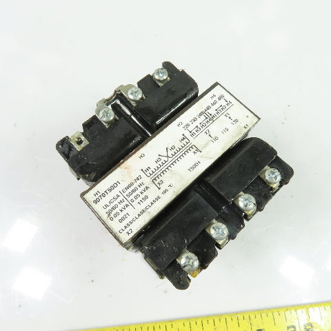 Square D 9070T50D1 0.05kVA 1Ph Control Transformer 220/480V Pri 120V Sec