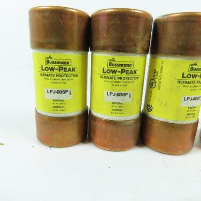 Bussmann LPJ-60SP 60A Class J Dual-Element Time-Delay Fuse 600VAC lot of 4