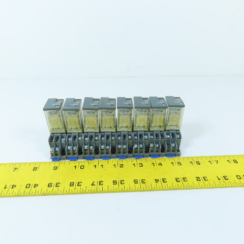 Schneider RXM2LB2BD 24VDC 2-Pole Relay w/ Socket Base 5A 250VAC Lot Of 8