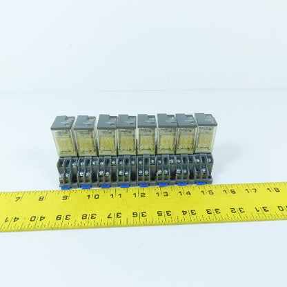 Schneider RXM2LB2BD 24VDC 2-Pole Relay w/ Socket Base 5A 250VAC Lot Of 8