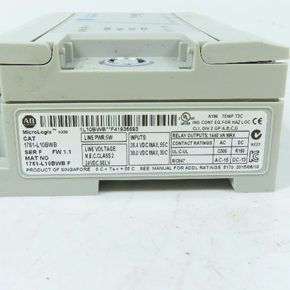 Allen-Bradley 1761-L10BWB 10-Point PLC Controller 24VDC