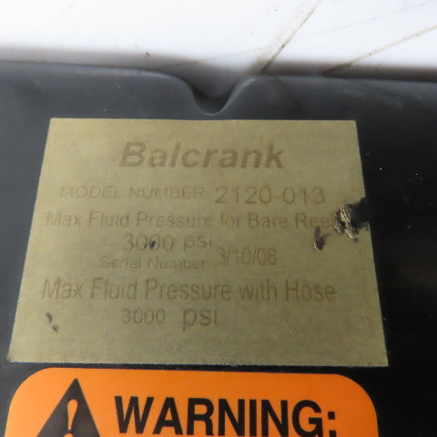 Balcrank 2120-013 50Ft 1/2" Medium Pressure Spring Rewind Oil Hose Reel 3000PSI