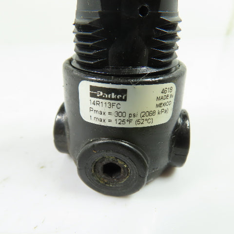 Parker 14R113FC 1/4" NPT Miniature Pneumatic Air Pressure Regulator 300PSI