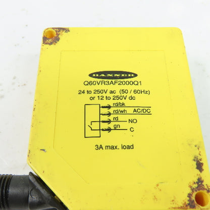 Banner Q60VR3AF2000Q1 Photoelectric Sensor 24-250VAC/12-250VDC