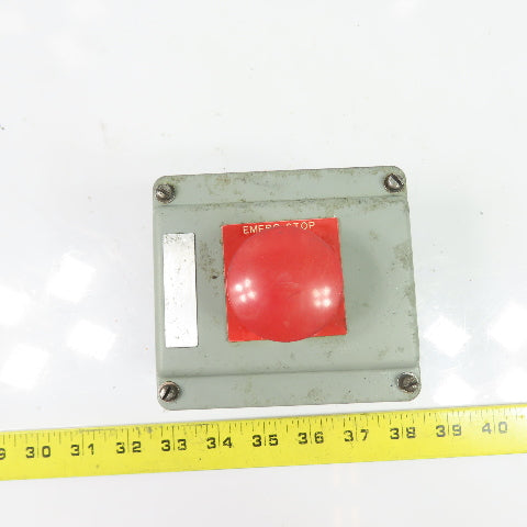 Mushroom Head Emergency Stop Pushbutton Station Enclosure 4" x 4" x 3"