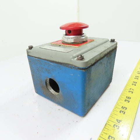 Mushroom Head Emergency Stop Pushbutton Station Enclosure 4" x 4" x 3"