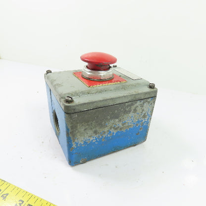 Mushroom Head Emergency Stop Pushbutton Station Enclosure 4" x 4" x 3"