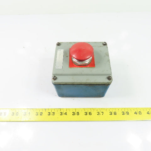 Mushroom Head Emergency Stop Pushbutton Station Enclosure 4" x 4" x 3"