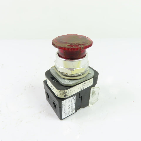 Allen-Bradley 800T-FXTQH2RA1 Illuminated Red Push-Pull Button 12-130V AC/DC