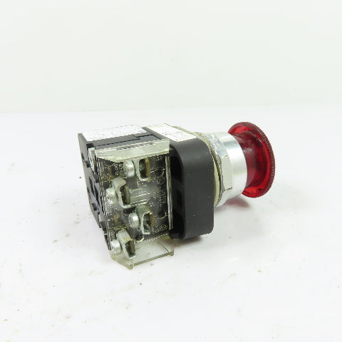 Allen-Bradley 800T-FXTQH2RA1 Illuminated Red Push-Pull Button 12-130V AC/DC