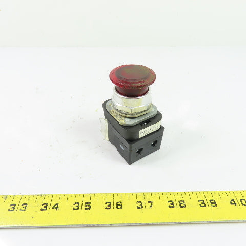 Allen-Bradley 800T-FXTQH2RA1 Illuminated Red Push-Pull Button 12-130V AC/DC