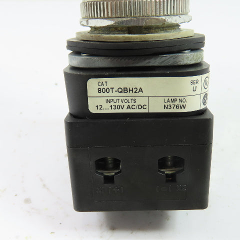 Allen-Bradley 800T-QBH2A 30mm Amber Illuminated Push Button Ser U W/ 800TC-N374