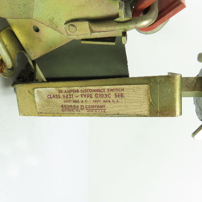 Square D 9421-G103C 30A 3-Pole Safety Disconnect Switch 600V