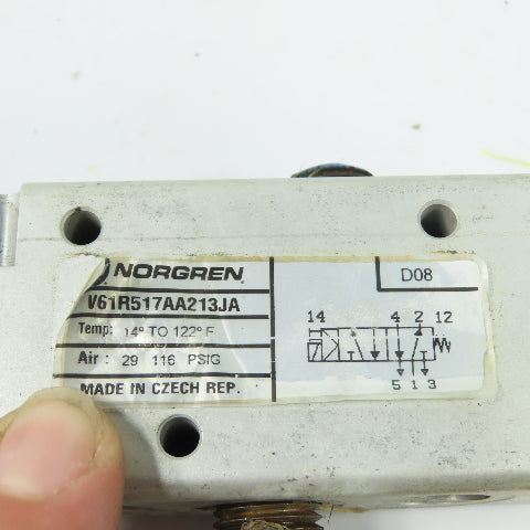 Norgren V61R517AA213JA 5/2 Way Pneumatic Directional Control Valve 29-116PSI